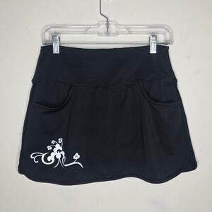 Athleta black chase running skort skirt with reflective design - small tall ST